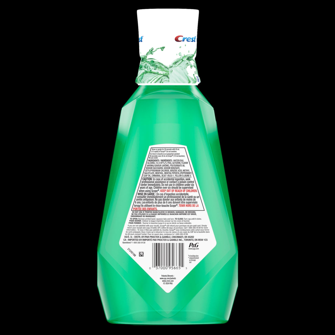 Crest Scope Outlast Mouthwash/Mouth Rinse Long Lasting Freshness Kills Millions of Bad Breath Germs Fresh Mint 1L - 33.8oz/6pk