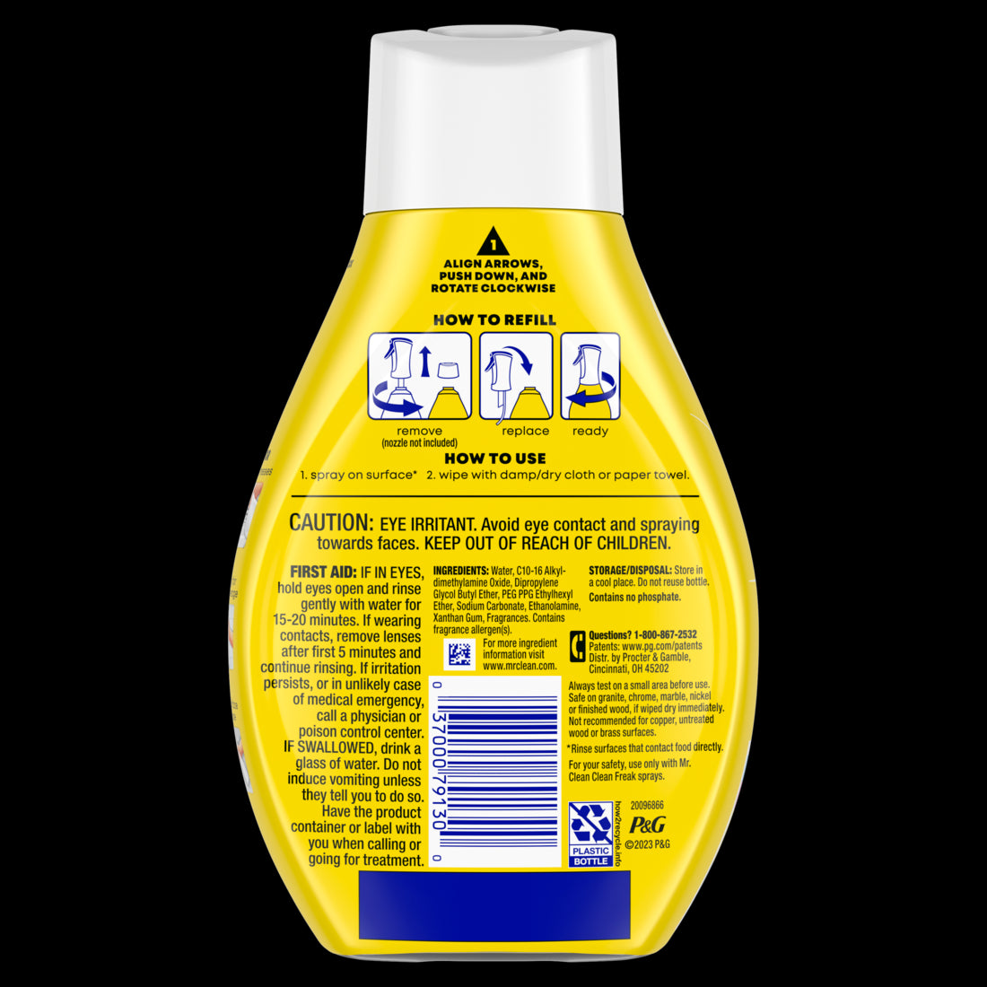 Mr. Clean Clean Freak Deep Cleaning Mist Multi-Surface Spray Lemon Zest Scent 1 Refill - 16oz/6pk