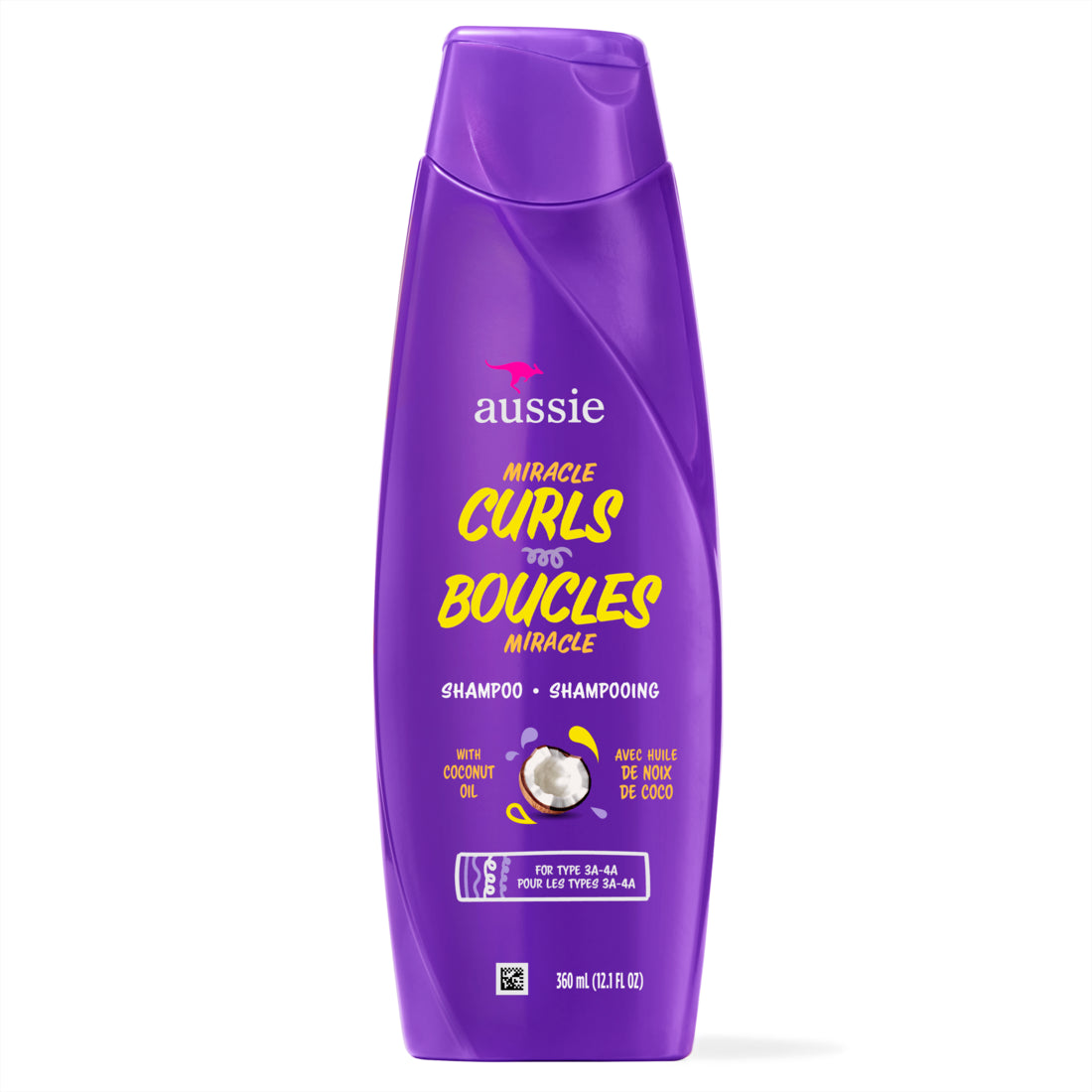 Aussie Miracle Curls Shampoo for Curly Hair with Coconut Oil Paraben Free - 12.1oz/6pk