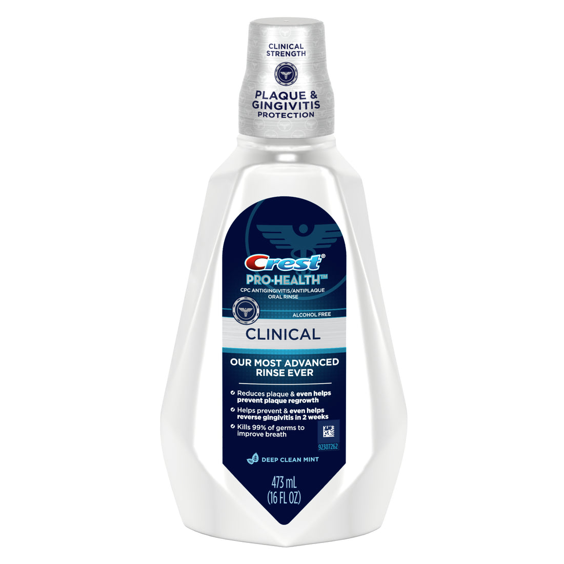 Crest Pro-Health Clinical Mouthwash Gingivitis Protection Alcohol Free Deep Clean Mint CPC (cetylpyridinium chloride) Antigingivitis/Antiplaque Oral Rinse - 16oz/4pk