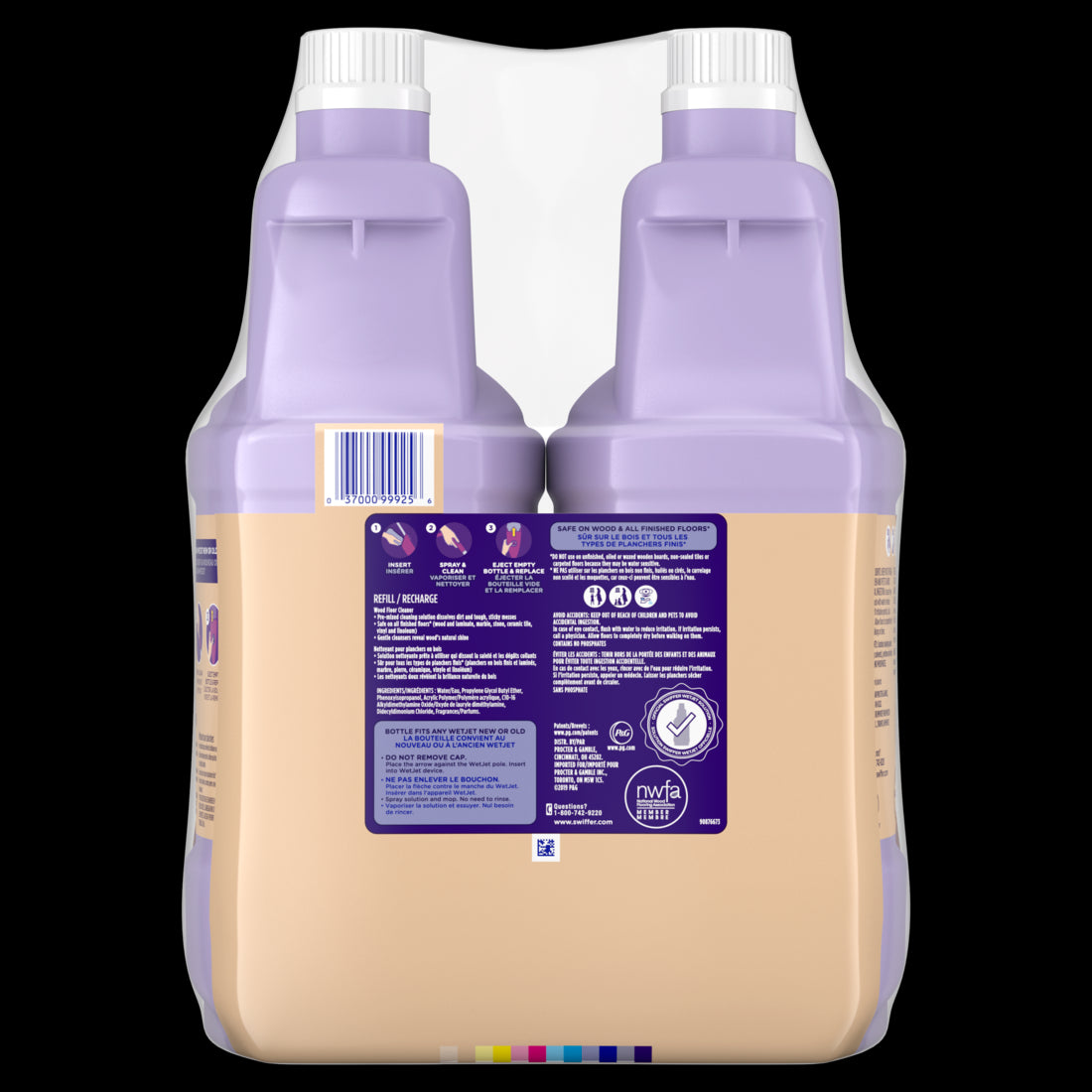 Swiffer WetJet Spray Mop Quickdry Formula Liquid Wood Floor Cleaner Refill Assembled in the USA 2 Pack - (2x42.2)oz/3pk