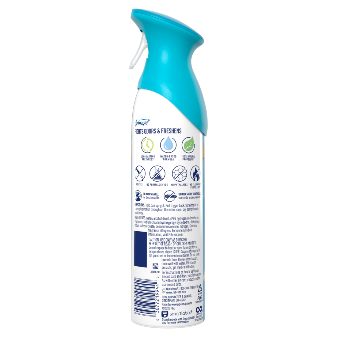 Febreze Air Mist Air Freshener Spray Odor Fighting Room Spray Refresh & Energize - 8.1oz/6pk