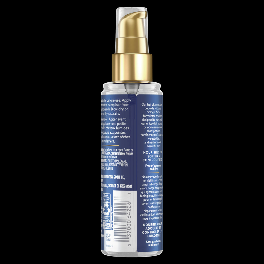 Hair Biology Argan Oil Taming Serum with Biotin for Dull Frizzy or Dry Hair - 3.2oz/12pk