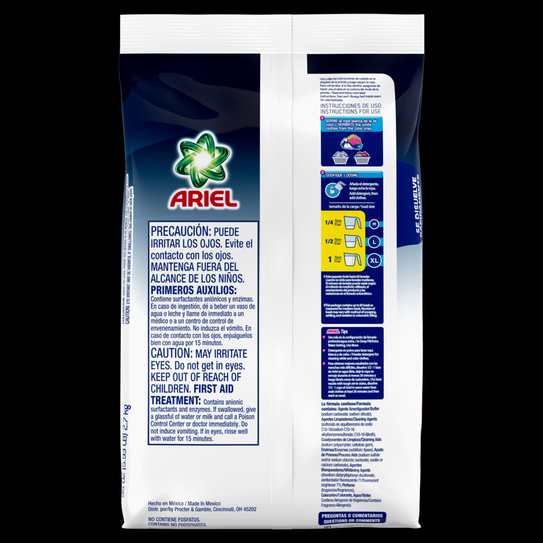 Ariel Ultra Oxi Powder Laundry Detergent Original Scent 2.7kg 60 Loads - 95oz/6pk