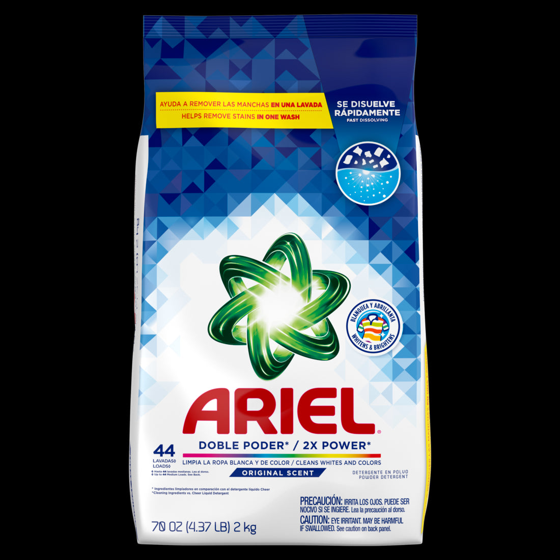 Ariel Powder Laundry Detergent Original Scent 2.0kg 44 Loads - 70oz/6pk