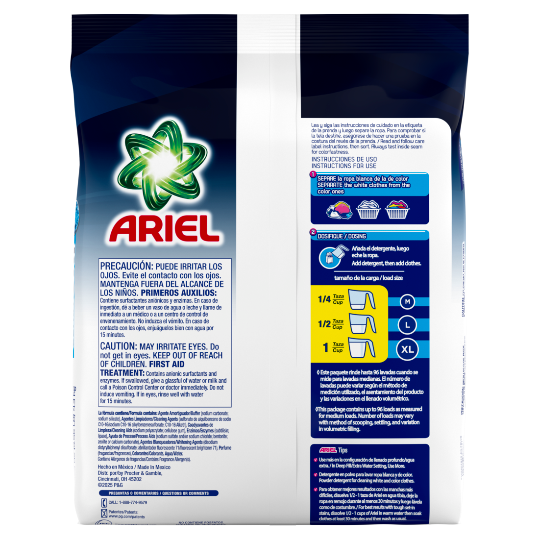 Ariel Ultra Oxi Powder Laundry Detergent Original Scent 4.3kg 96 Loads - 153oz/2pk