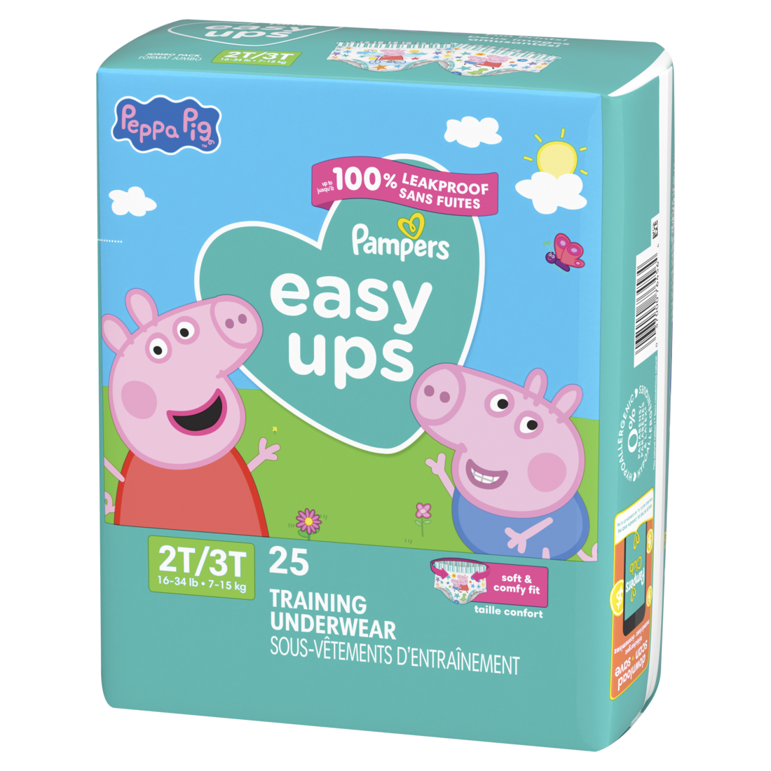 Pampers Easy Ups Training Underwear Peppa Pig Size 4 (2T3T) - 25ct/4pk