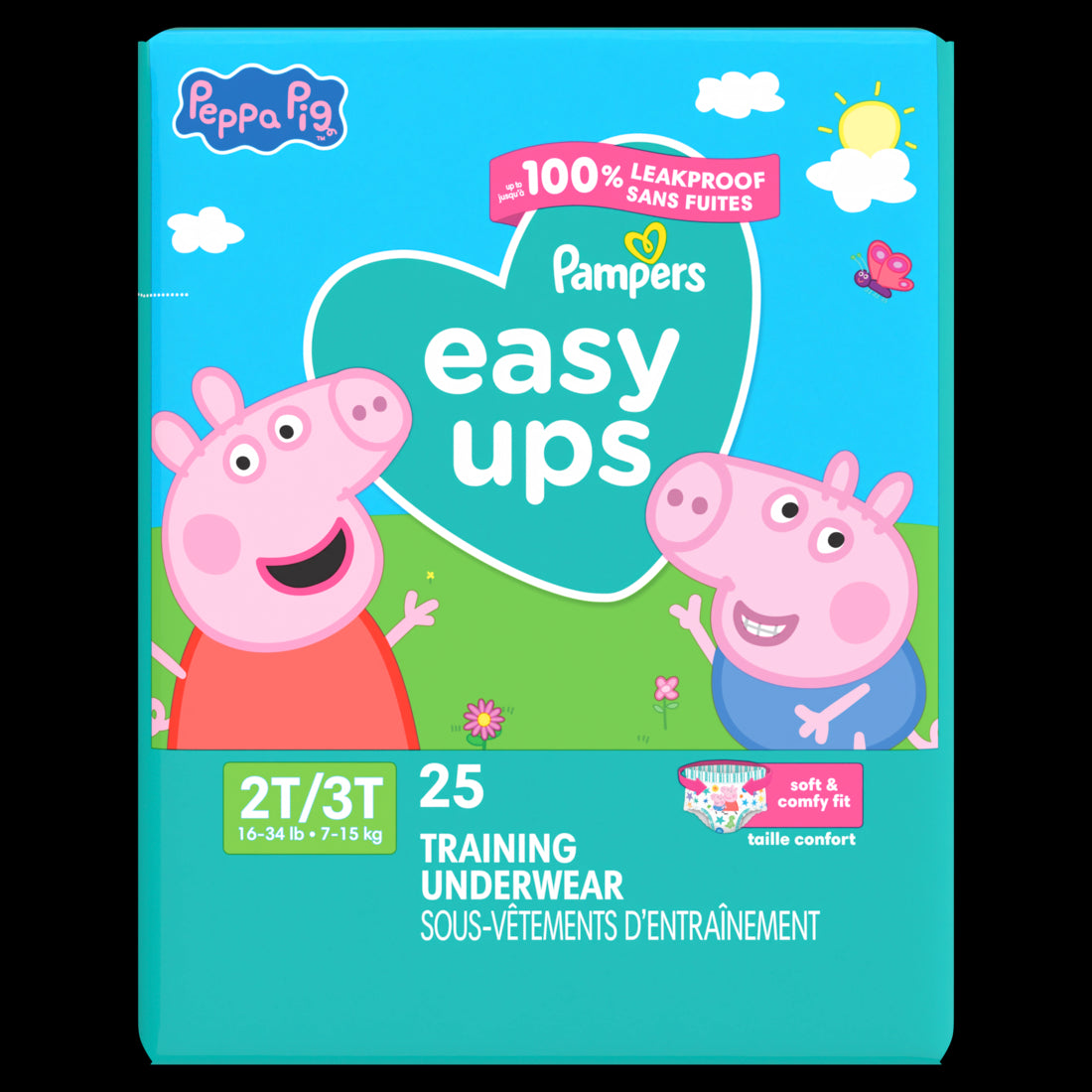 Pampers Easy Ups Training Underwear Peppa Pig Size 4 (2T3T) - 25ct/4pk