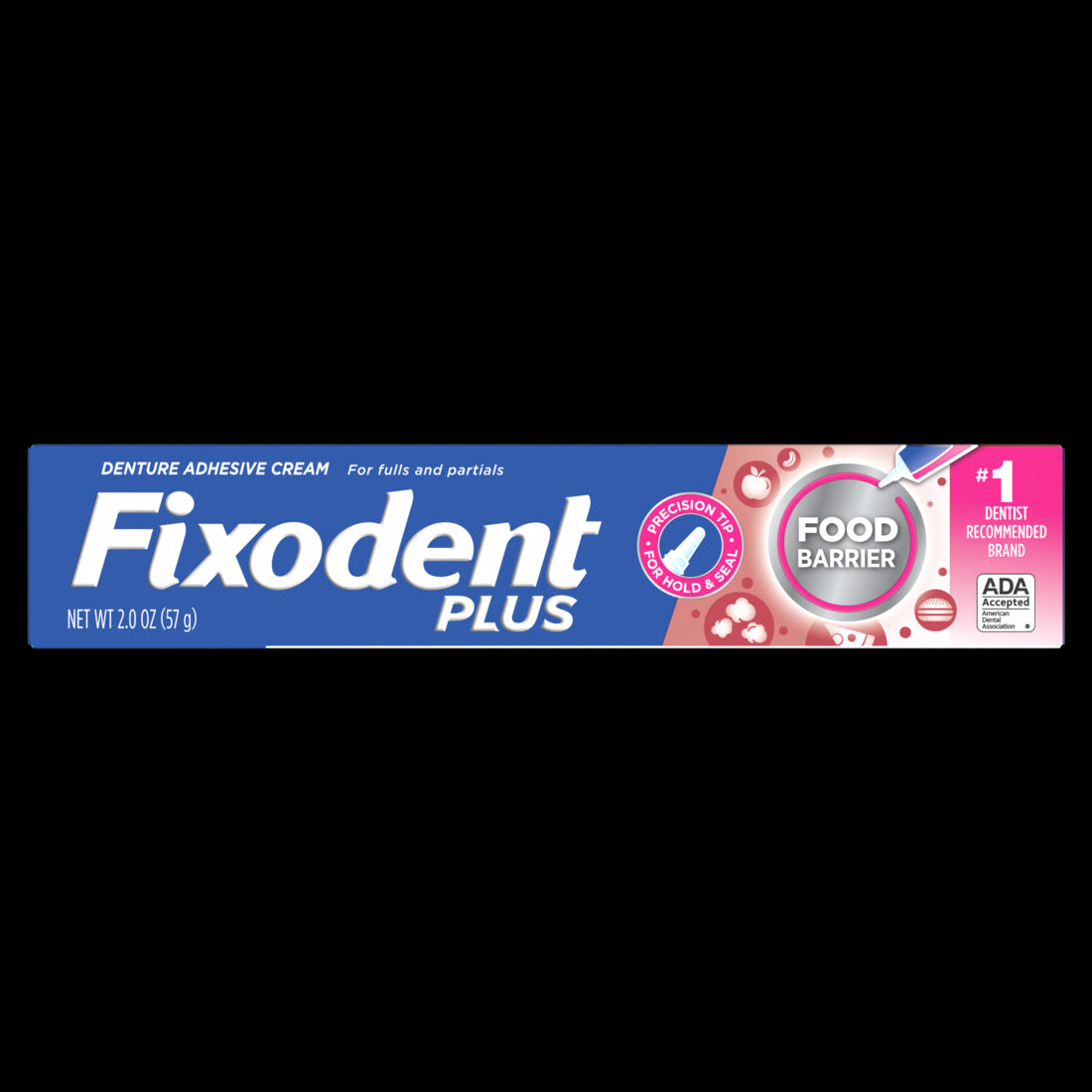 Fixodent Food Barrier Denture Adhesive Cream for Full and Partial Dentures - 2oz/24pk