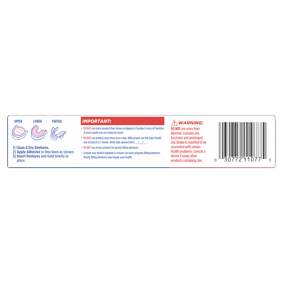 Fixodent Food Barrier Denture Adhesive Cream for Full and Partial Dentures - 2oz/24pk