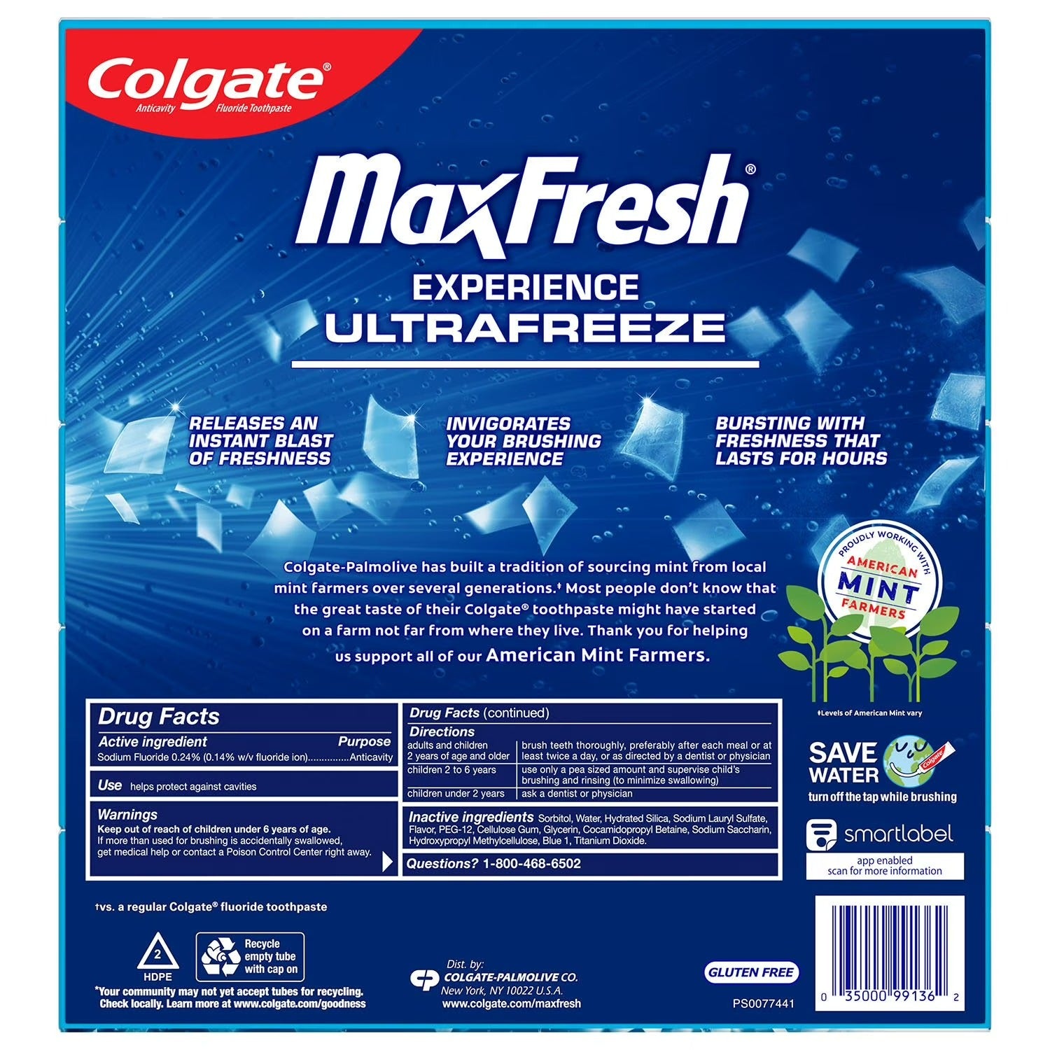 Colgate MaxFresh Toothpaste with Mini Breath Strips Cool Mint - (5x7.3)oz/1pk