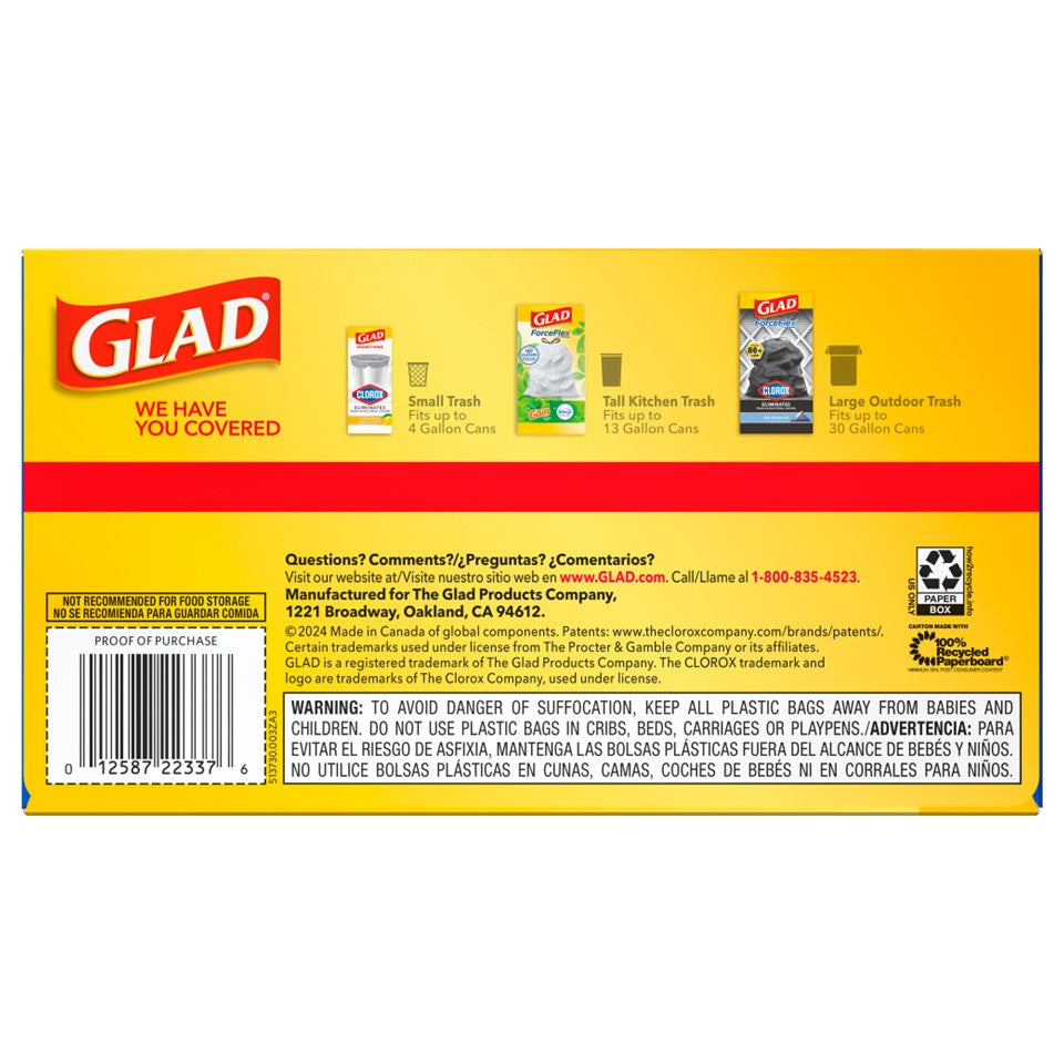 Glad Recycling Tall Kitchen Drawstring Clear 13 Gallon - 45ct/6pk