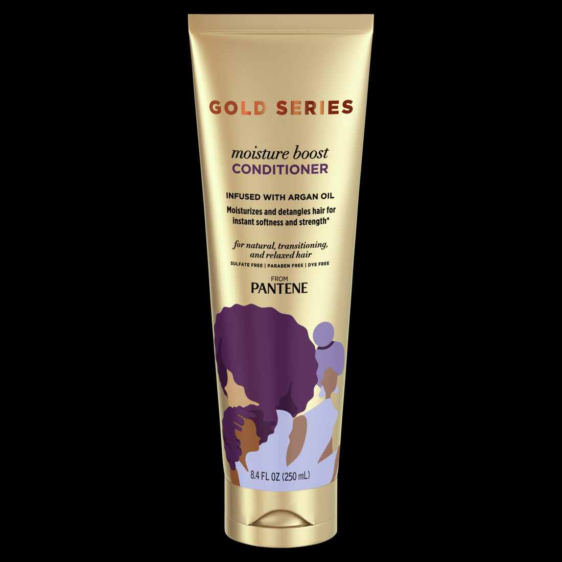Gold Series from Pantene Sulfate-Free Moisture Boost Conditioner Infused with Argan Oil for Curly Coily Hair - 8.4oz/12pk
