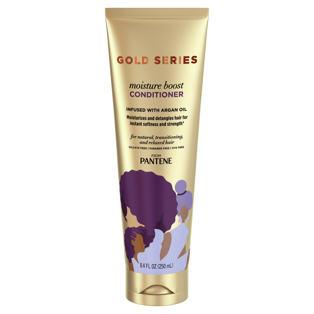 Gold Series From Pantene Sulfate-Free Moisture Boost Conditioner Infused With Argan Oil For Curly Coily Hair - 8.4oz/12pk
