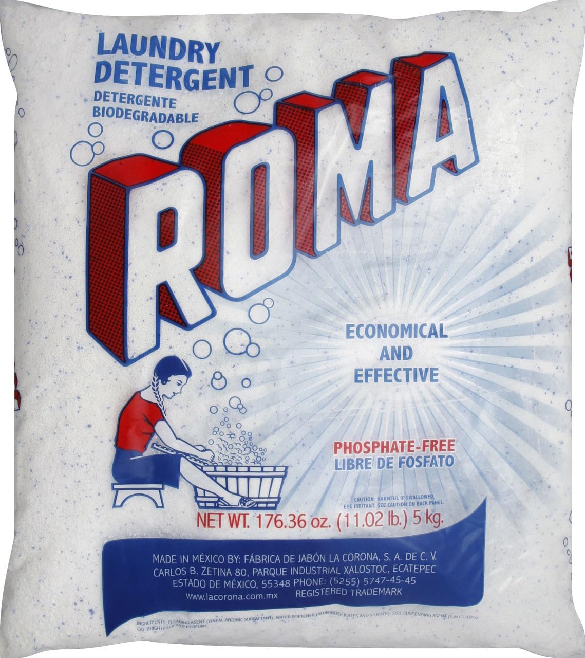 Roma Detergent Powder (5kg / 11.02lb) - 173.36oz/4pk