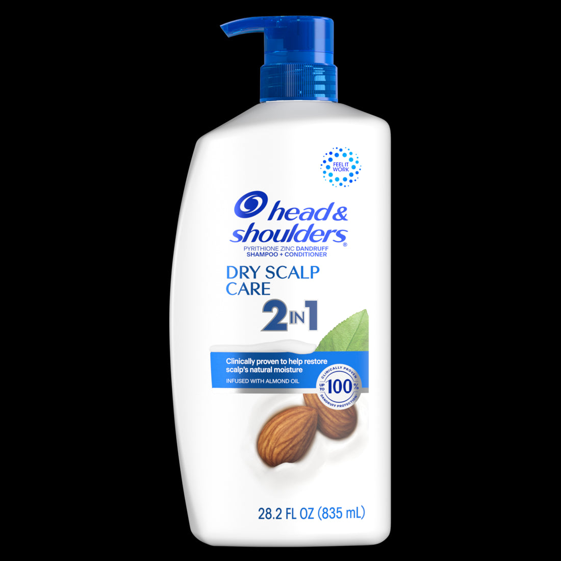 Head and Shoulders 2 in 1 Dandruff Shampoo and Conditioner Anti-Dandruff Treatment Dry Scalp Care for Daily Use Paraben Free - 28.2oz/4pk