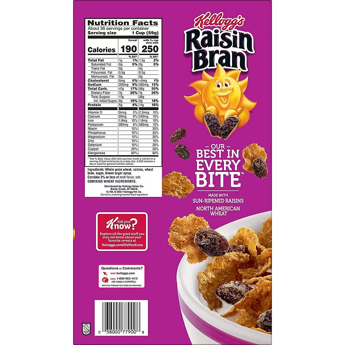 Kellogg's Raisin Bran Cereal - 76.5oz/1pk
