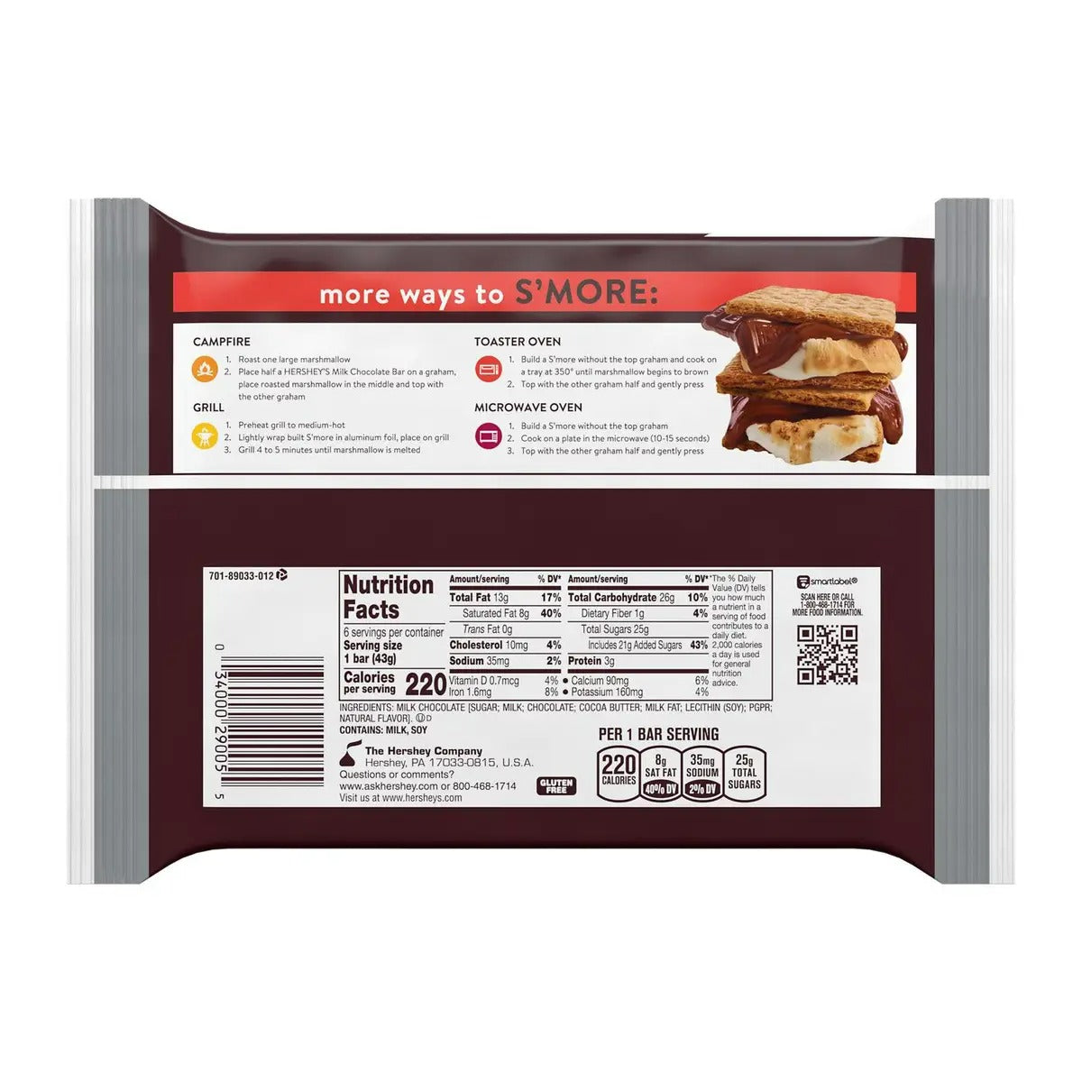 Hershey Milk Chocolate Bars - (6x1.55)oz/24pk