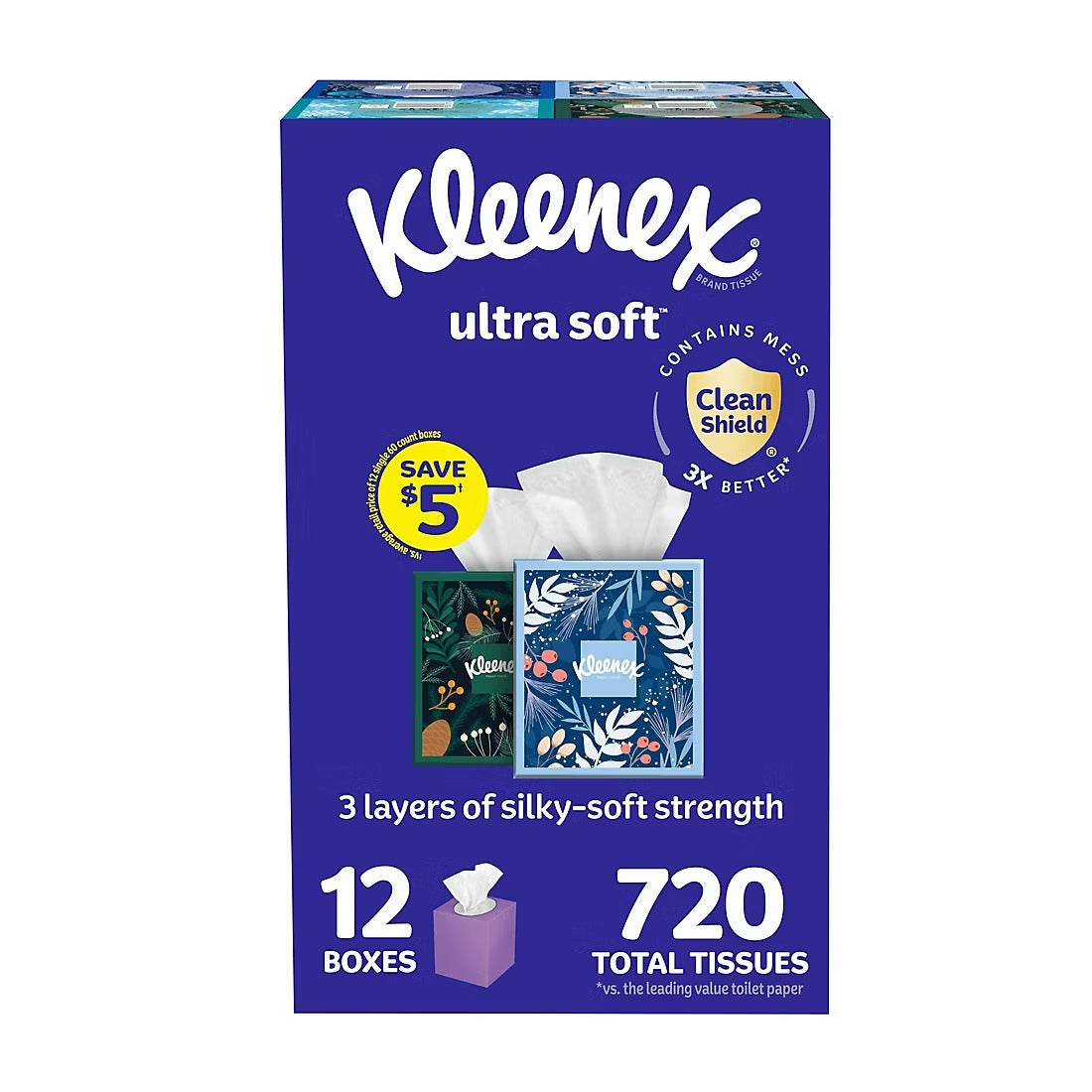Kleenex Ultra Soft 3-Ply Facial Tissues - 60ct/12pk