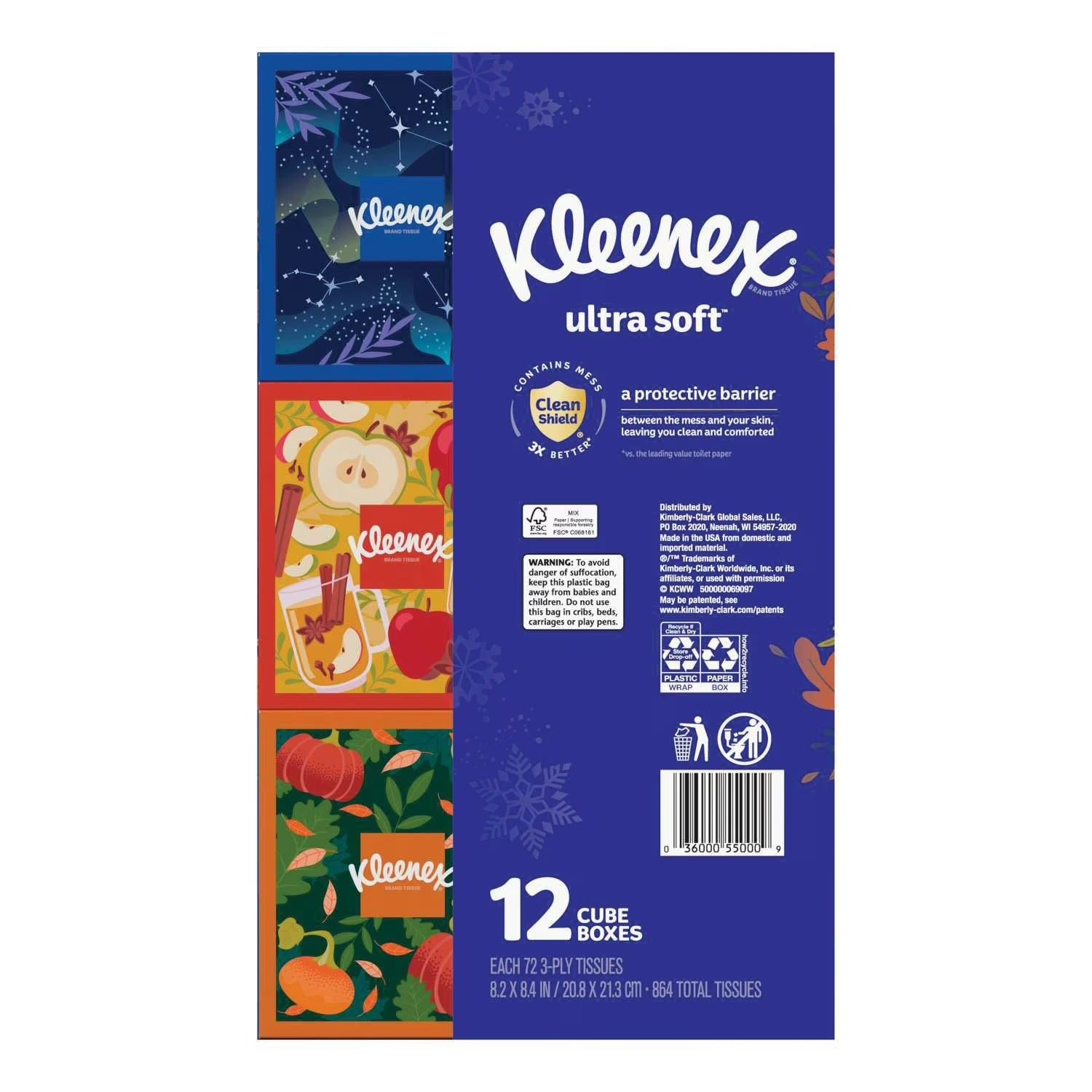 Kleenex Ultra Soft Hypoallergenic 3-Ply Facial Tissues - 72ct/12pk