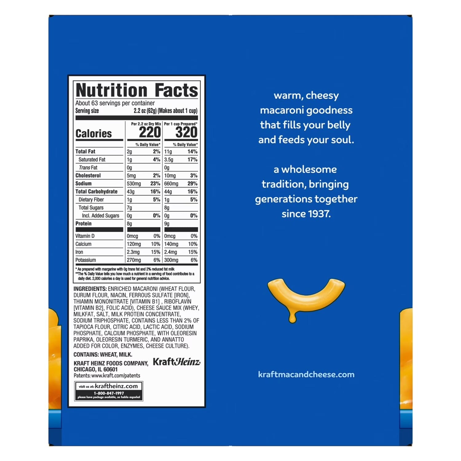 Kraft Original Macaroni and Cheese Dinner -7.25oz/18pk