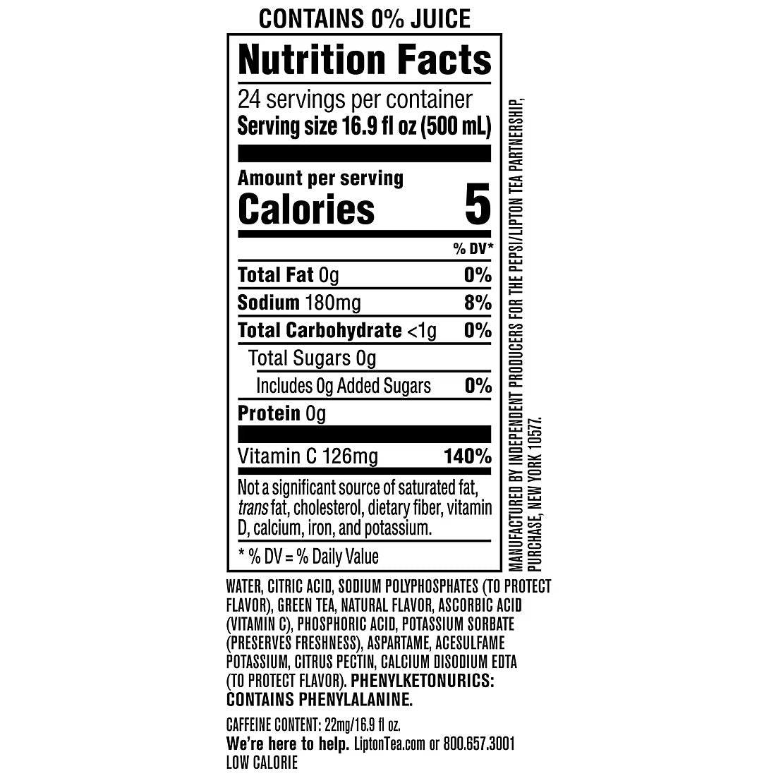 Lipton Diet Green Tea Citrus Iced Tea - 16.9oz/24pk