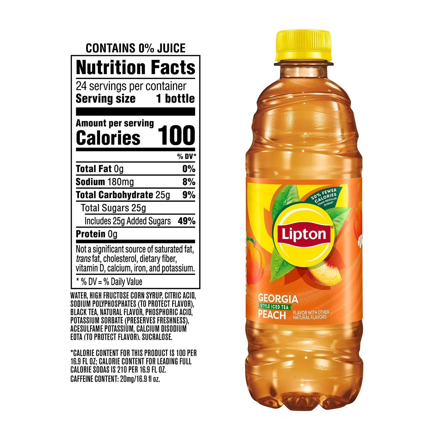 Lipton Peach Iced Tea - 16.9oz/24pk