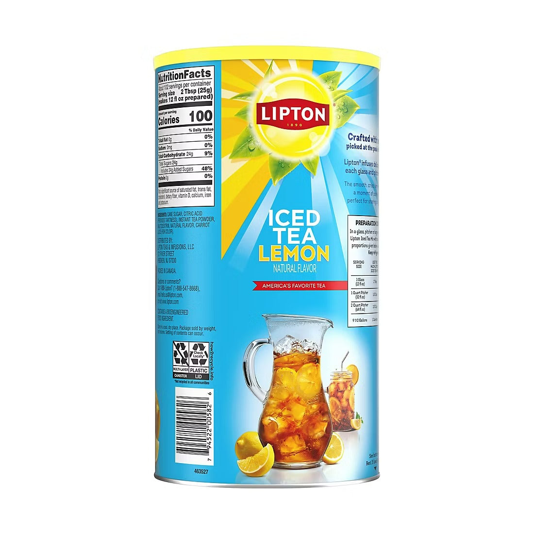 Lipton Sweetened Ice Tea Mix Lemon - 89.8oz/1pk