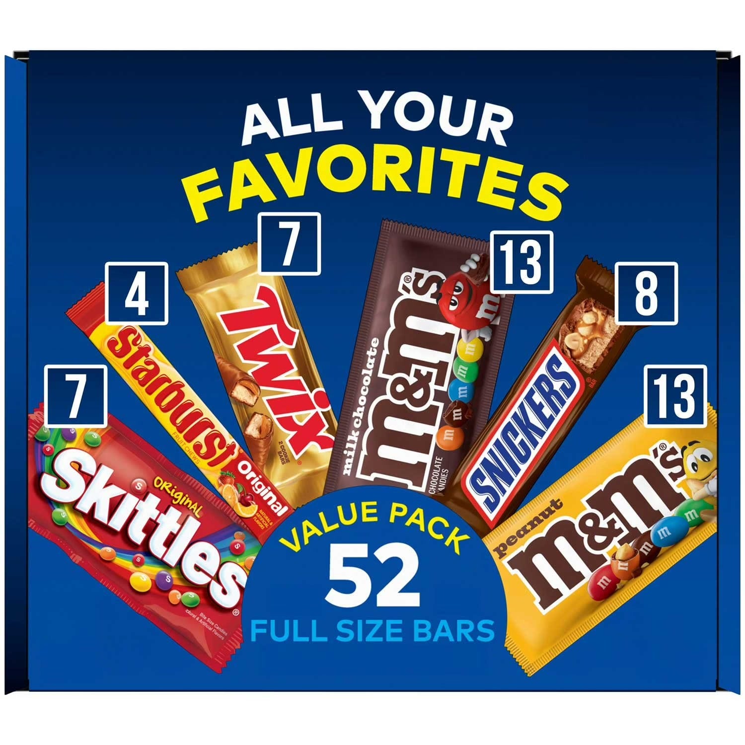 Mars Fundraiser Variety Pack Candy Bars Full Size - 52ct/1pk