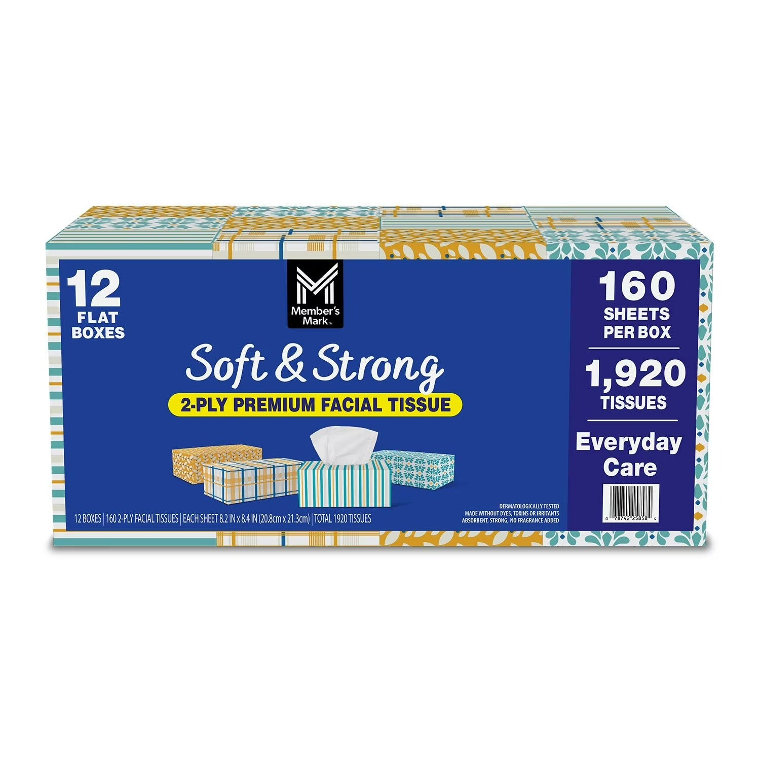 Members Mark Soft and Strong Facial 2-Ply Tissues - 160ct/12pk