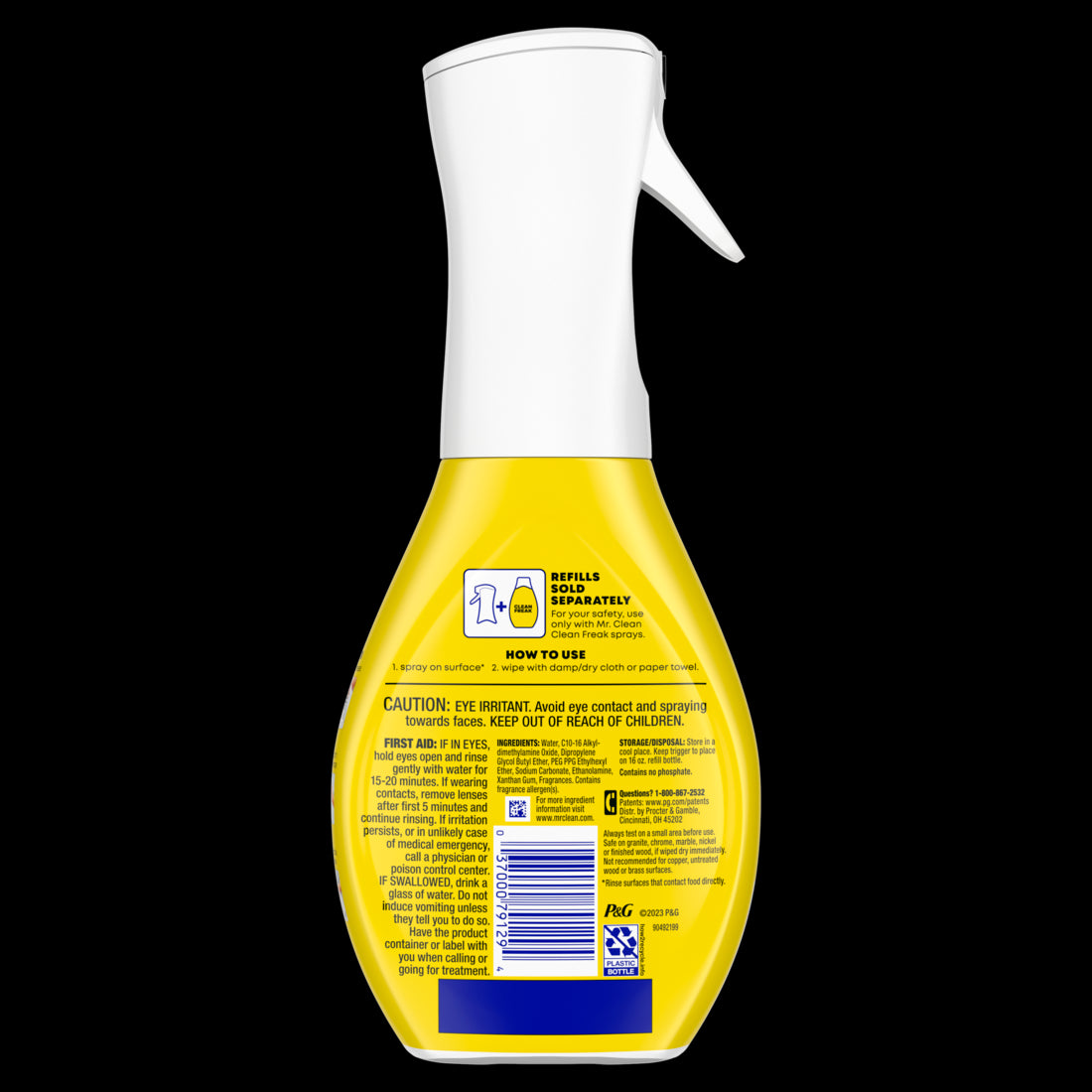 Mr. Clean Clean Freak All Purpose Cleaner Spray Multi-Surface Cleaning Lemon Zest Scent - 16oz/6pk