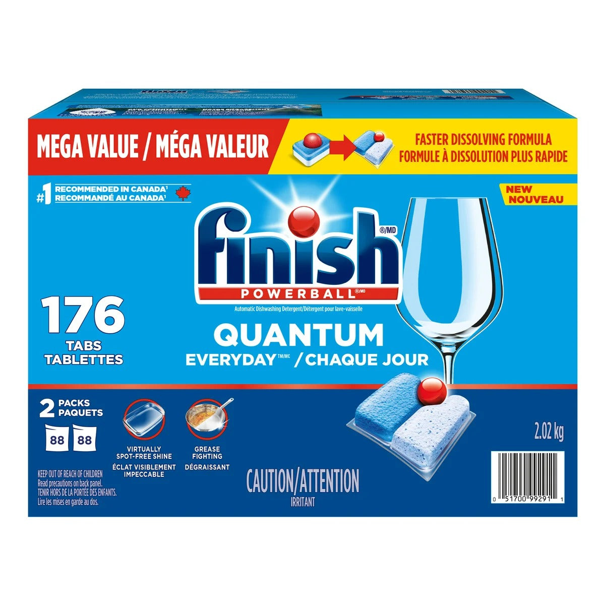 Finish Quantum Everyday Dishwasher Detergent Tablets - 176ct/1pk