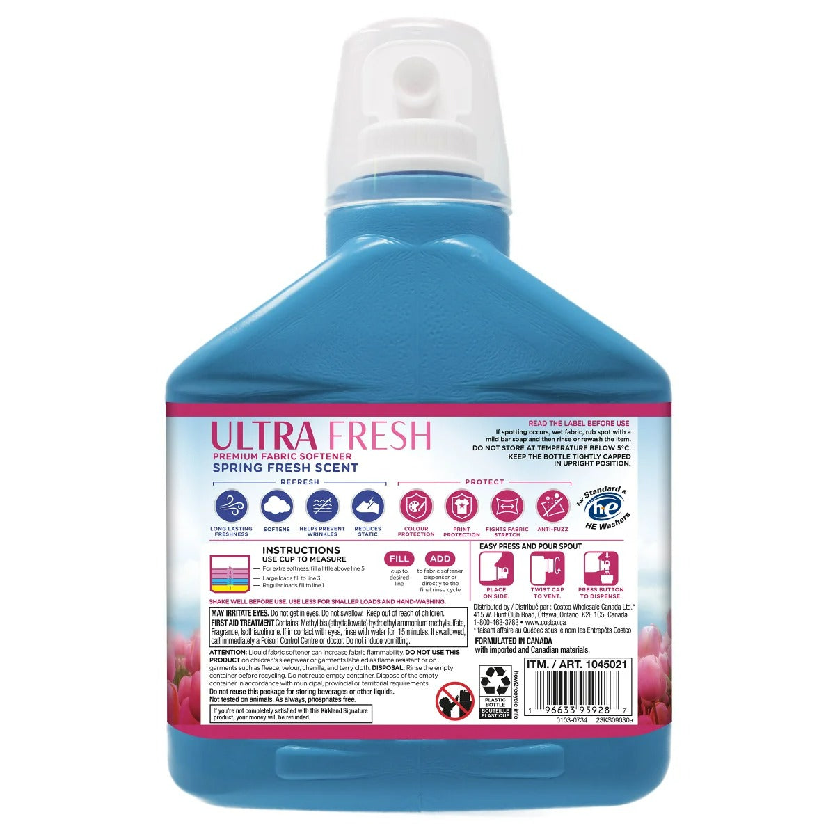 Kirkland Signature Ultrafresh Premium Fabric Softener 276 Loads 5.5 L - 186oz/2pk