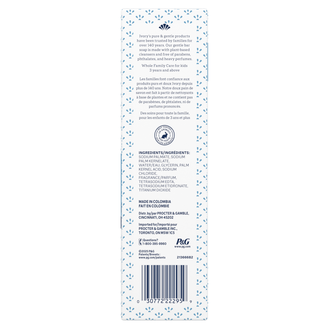 Ivory Gentle Bar Soap Designed For Whole Family 99.44% Pure Formula Plant-Based Cleansers Made Without Heavy Perfumes Parabens Or Phthalates Original Scent - (10x3.17)oz/10pk