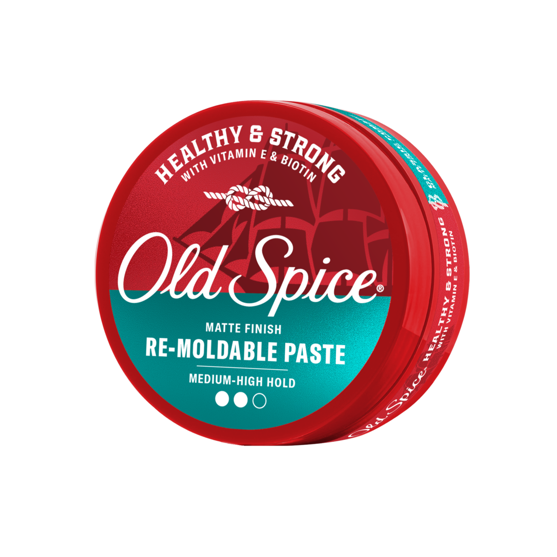 Old Spice Re-Moldable Paste for Men Healthy & Strong with Vitamin E & Biotin Men's Hair Styling Paste Medium-High Hold Matte Finish - 2.22oz/12pk
