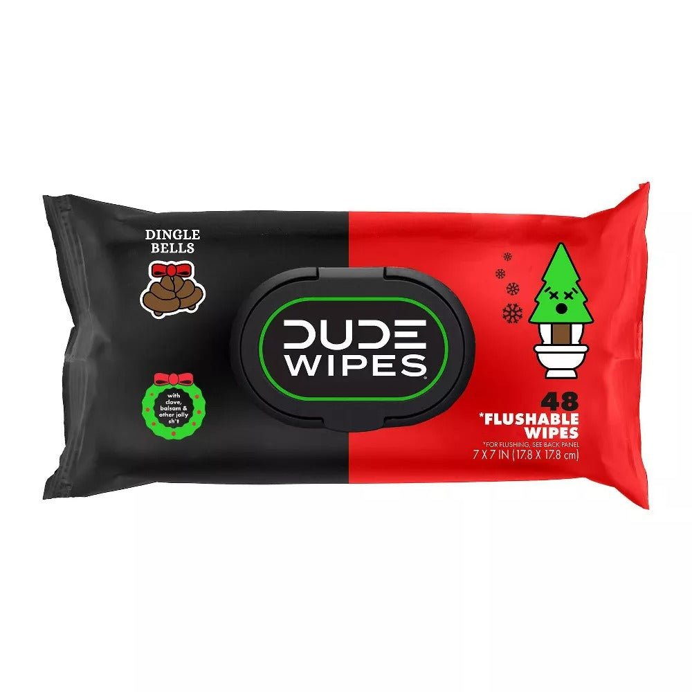 Dude Wipes Dingle Bells Flushable Wipes - (3x48)ct/4pk