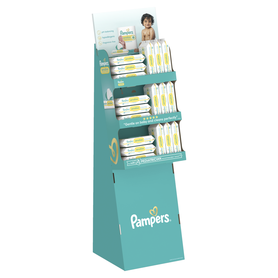 Pampers Baby Wipes Sensitive Display - 56ct/18pk