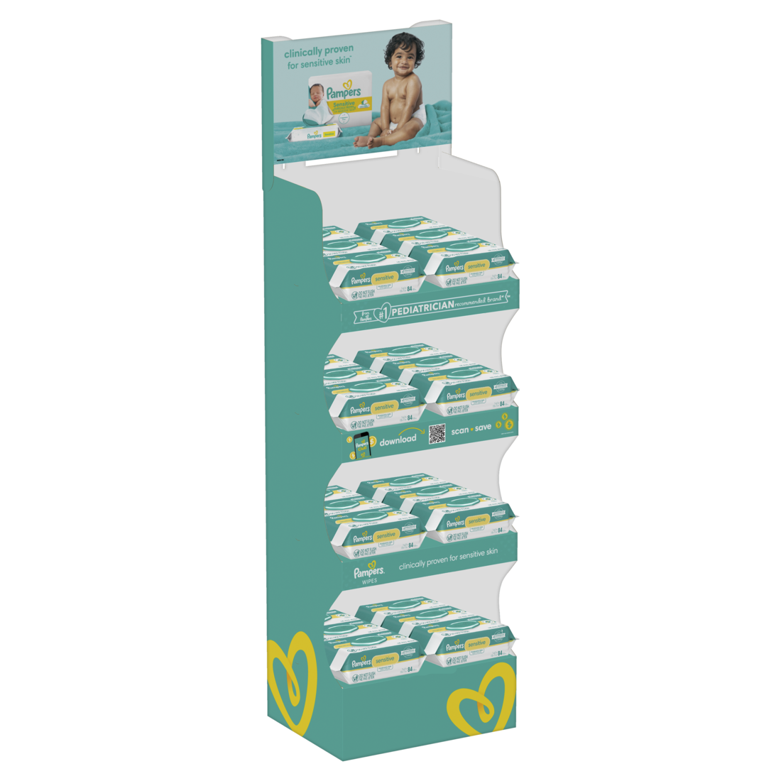 Pampers Baby Wipes Sensitive Display - 84ct/24pk