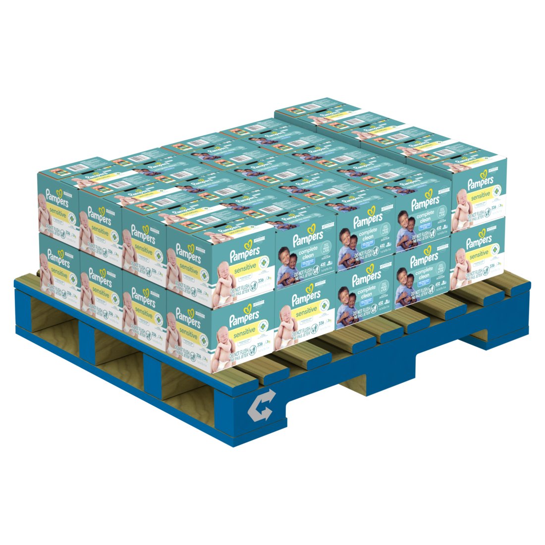 Pampers Baby Wipes Display (20x336ct Sensitive; 20x432ct Clean) - (336-432)ct/40pk