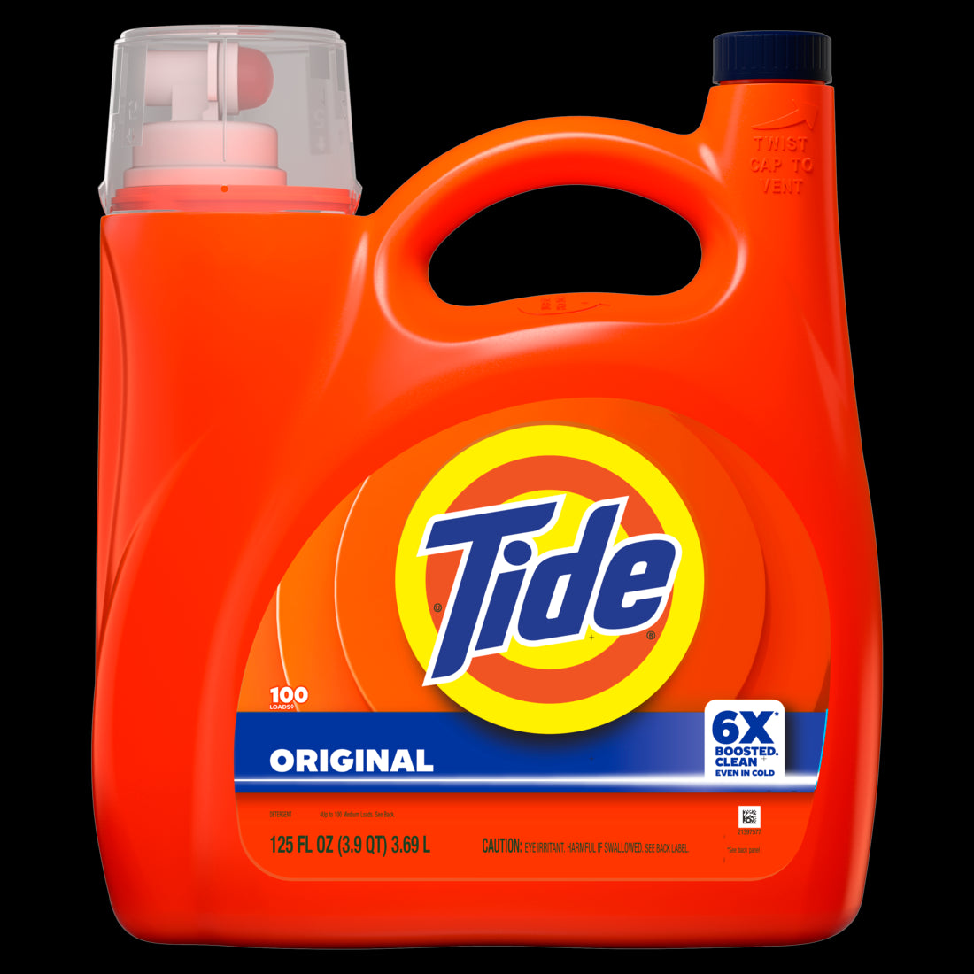 Tide Liquid Laundry Detergent Original Scent 100 Loads Boosted Clean even in cold water laundry soap concentrated liquid detergent - 125oz/4pk