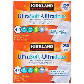 Kirkland Signature UltraSoft Premium Fabric Softener Sheets Fresh Scent - (2x250)ct/1pk