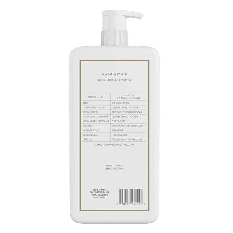 Native Sandalwood & Shea Butter Body Wash - 36oz/4pk