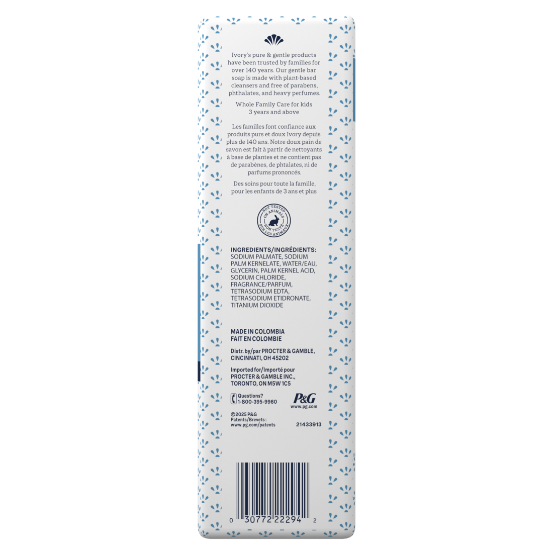 Ivory Gentle Bar Soap Original Scent - (10x4.0)oz/8pk