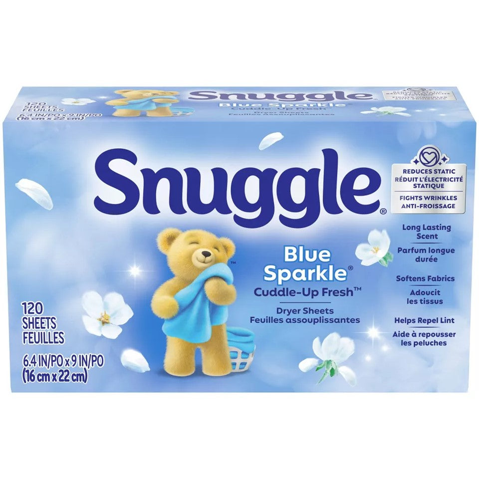 Snuggle FabSoft Sheets Blue Sparkle - 120ct/6pk