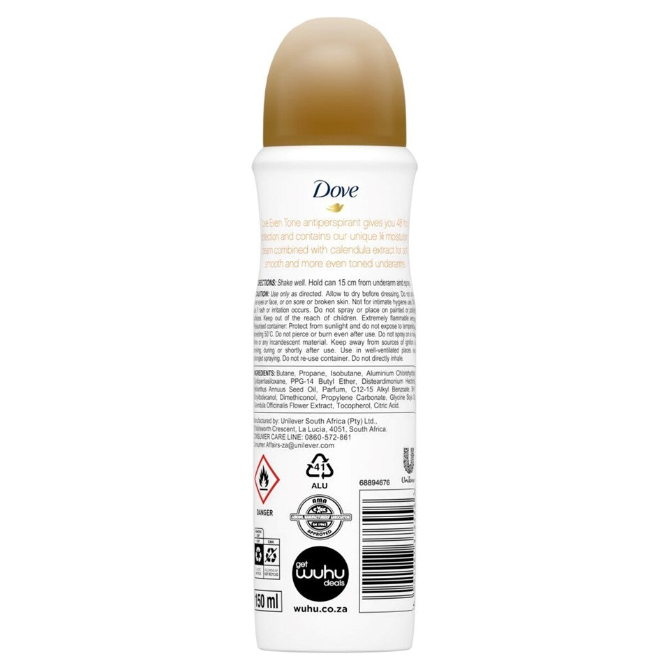 Dove Deodorant Spray Eventone Sensitive - 5.0oz/150ml/6pk