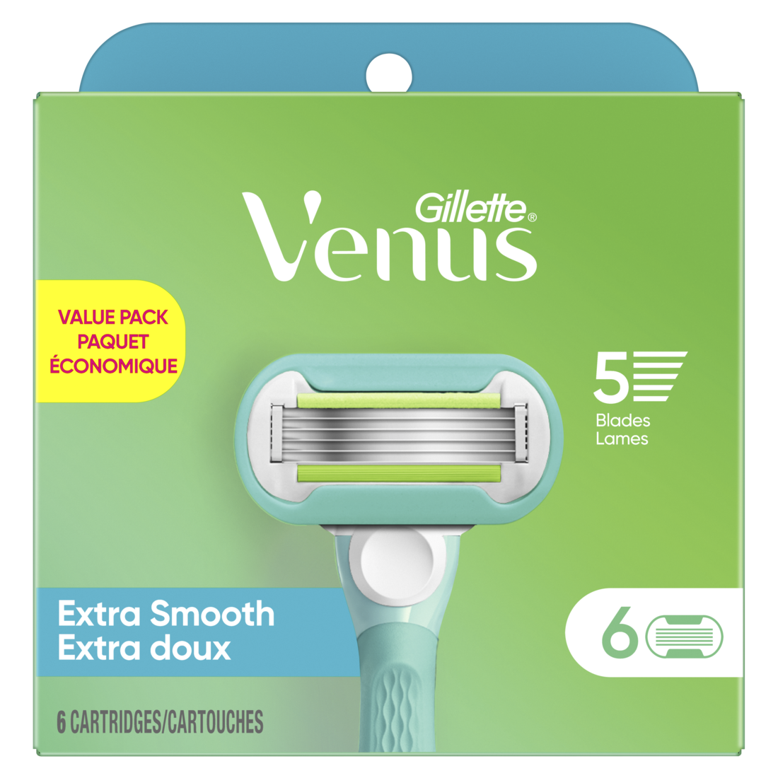 Gillette Venus Extra Smooth Women's Razor Blades 5-Bladed Razor Refills - 6ct/36pk