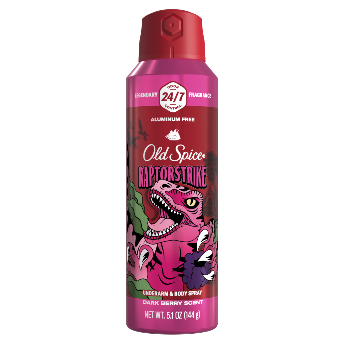 Old Spice Aluminum Free Deodorant For Men 24/7 Freshness Body Spray Long Lasting Odor Protection Cologne Quality Fragrance Raptorstrike Dark Berry Scent - 5.1oz/12pk