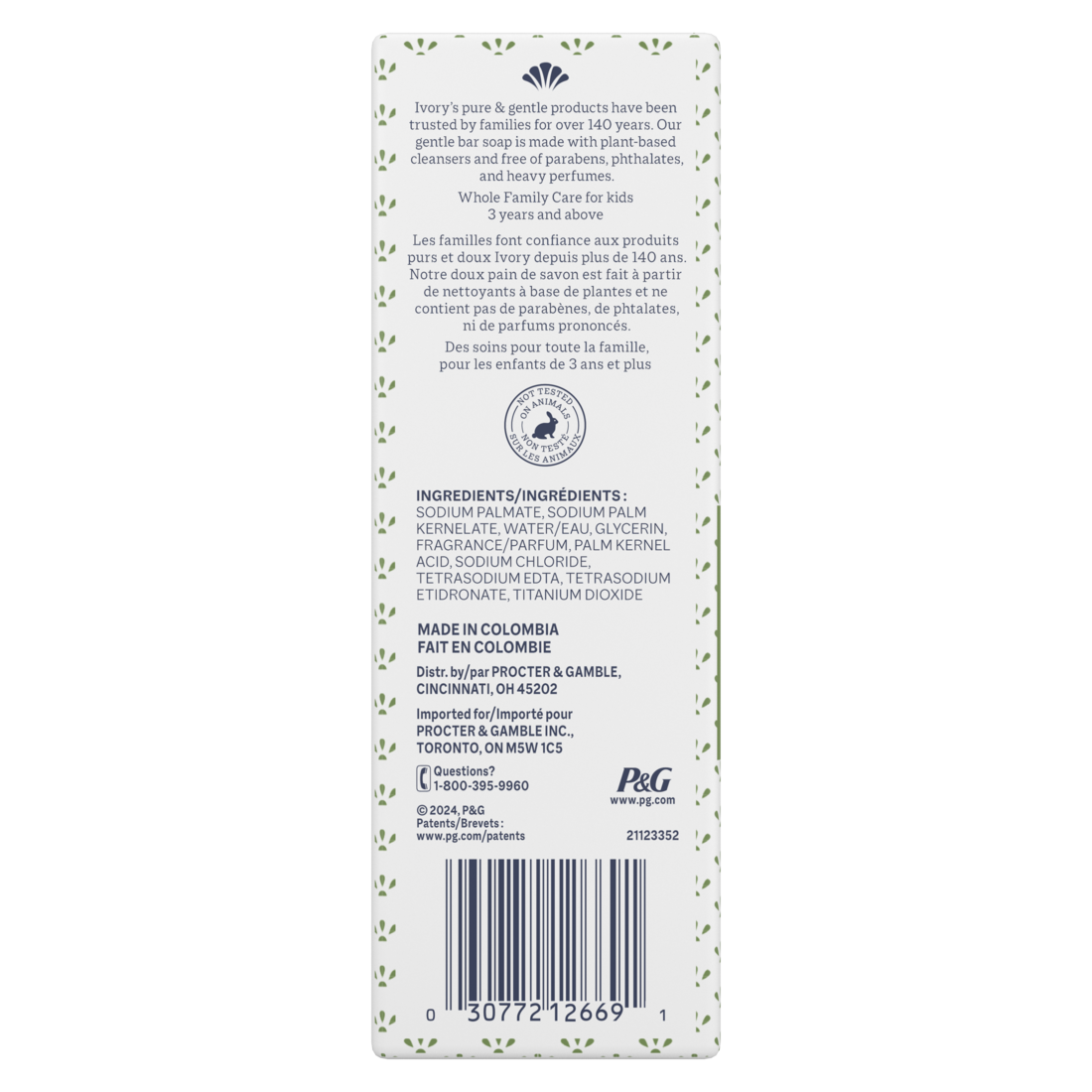 Ivory Gentle Bar Soap Soothing Notes of Aloe - (12x3.17)oz/4pk