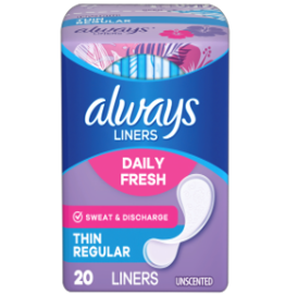 Always Daily Fresh Thin Liners Regular Absorbency Unscented Pantry Liners - 20ct/24pk