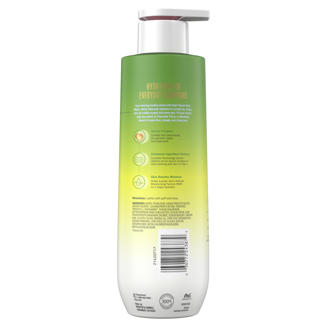 Olay Intensely Hydrating Body Wash with Hyaluronic Serum Complex Court Queen Citrus Scent - 20oz/4pk